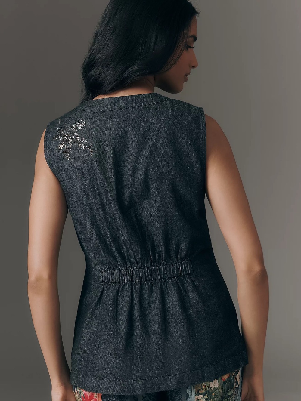Anthropologie Ranna Gill Embroidered Cotton Vest - Picture 4 of 5